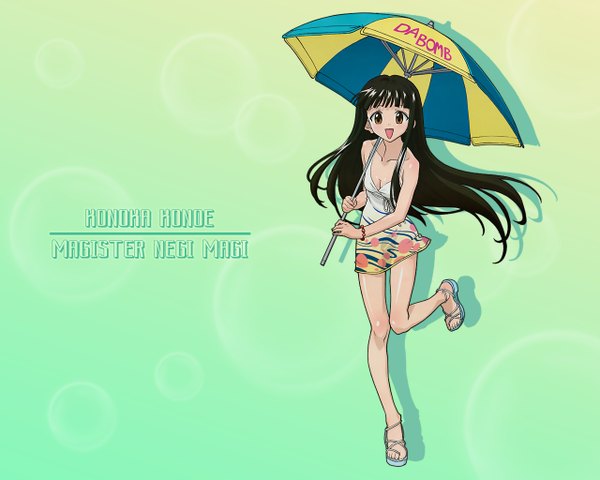 Anime picture 1280x1024 with mahou sensei negima! konoe konoka umbrella tagme