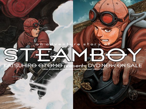 Anime picture 1400x1050 with steamboy otomo katsuhiro open mouth brown eyes steam steam punk boy gloves goggles helmet