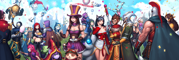 Anime picture 4107x1397 with league of legends ahri (league of legends) sona buvelle akali (league of legends) katarina (league of legends) riven (league of legends) lulu (league of legends) caitlyn (league of legends) annie (league of legends) ashe (league of legends) teemo (league of legends) leona (league of legends) ezreal (league of legends) garen (league of legends) amumu (league of legends) talon (league of legends) lee sin (league of legends) zac (league of legends) shen (league of legends) kennen (league of legends)