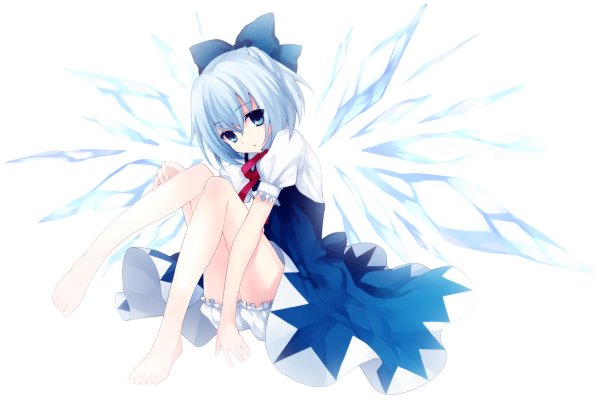 Anime picture 1200x800 with touhou cirno koto (colorcube) girl wings