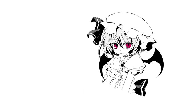 Anime picture 1440x900 with touhou remilia scarlet wide image white background multicolored girl