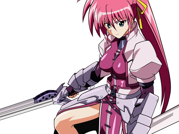 Anime picture 6400x4800 with mahou shoujo lyrical nanoha signum highres transparent background girl
