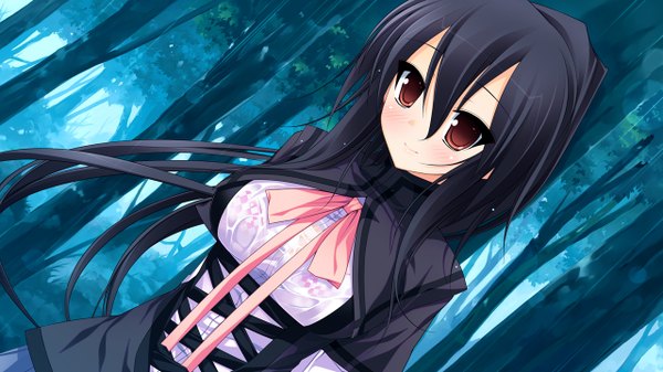 Anime picture 1280x720 with tiny dungeon (game) rosebleu vell sein single long hair black hair wide image brown eyes game cg ponytail girl