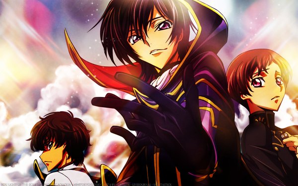 Anime picture 1920x1200 with code geass sunrise (studio) lelouch lamperouge kururugi suzaku rolo lamperouge highres wide image