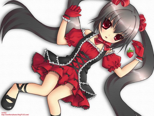 Anime picture 1280x960 with pangya kooh twintails lolita fashion goth-loli ribbon (ribbons)