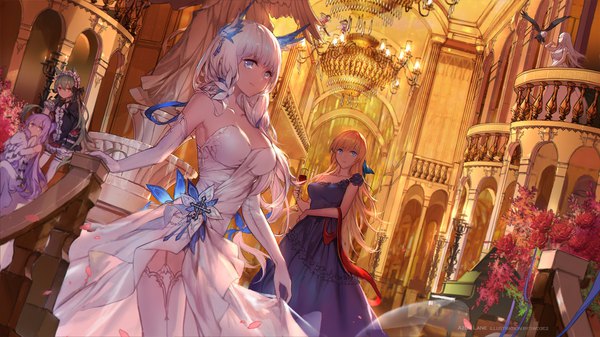 Anime picture 1920x1080 with azur lane illustrious (azur lane) unicorn (azur lane) enterprise (azur lane) ping hai (azur lane) victorious (azur lane) akashi (azur lane) ning hai (azur lane) enterprise (starlight oath) (azur lane) illustrious (illustrious ballroom) (azur lane) akashi (black cat strikes!) (azur lane) swd3e2 looking at viewer fringe highres breasts open mouth black hair blonde hair hair between eyes
