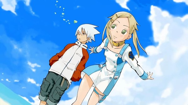 Anime picture 1280x720 with soul eater eureka seven studio bones maka albarn soul eater evans wide image cosplay spiked hair parody tagme