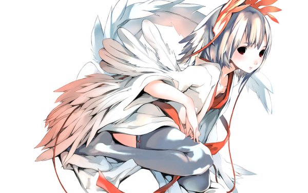 Anime picture 1280x800 with houden eizou short hair wide image white background girl