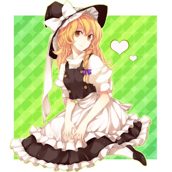 Anime picture 1000x1000 with touhou kirisame marisa homura (aristocrat-y) single long hair looking at viewer blonde hair brown eyes witch girl dress skirt witch hat skirt set