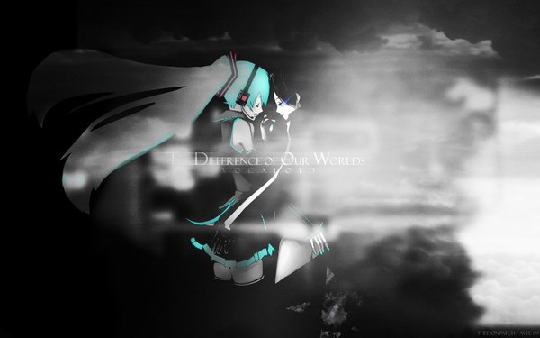 Anime picture 1920x1200 with black rock shooter vocaloid hatsune miku black rock shooter (character) highres wide image girl