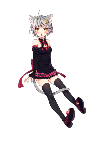 Anime picture 2591x3624 with original tirol (sakuragi ren) sakuragi ren single tall image looking at viewer blush fringe highres short hair sitting bare shoulders animal ears yellow eyes pink hair full body ahoge tail long sleeves animal tail