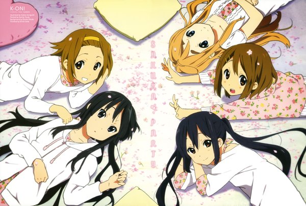 Anime picture 6074x4088 with k-on! kyoto animation animage akiyama mio hirasawa yui nakano azusa kotobuki tsumugi tainaka ritsu horiguchi yukiko tsuda sachie long hair highres short hair blue eyes black hair blonde hair brown hair twintails multiple girls brown eyes