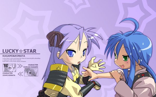 Anime picture 1920x1200 with lucky star kyoto animation izumi konata hiiragi kagami highres wide image girl