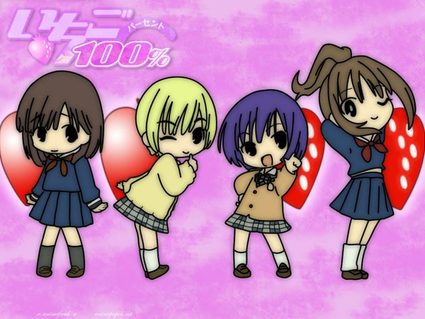 Anime picture 1280x960 with ichigo 100 toujou aya nishino tsukasa minamito yui kitaoji satsuki chibi