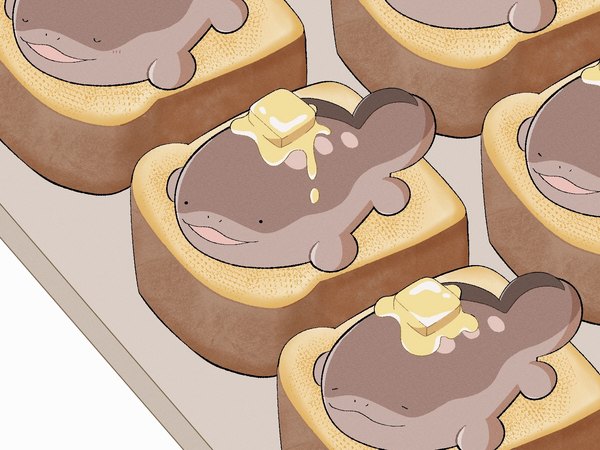 Anime-Bild 1600x1200 mit pokemon nintendo clodsire sumi (sumi fms) from above no people gen 9 pokemon food pokemon (creature) toast