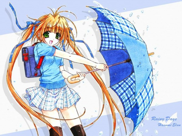 Anime picture 1024x768 with hasumi elan umbrella tagme