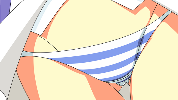 Anime picture 1920x1080 with strike witches francesca lucchini highres light erotic wide image vector underwear panties striped panties