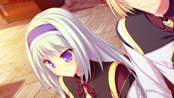 Anime picture 1920x1080 with ryuuyoku no melodia selphie lainlut tenmaso long hair blush highres wide image purple eyes blue hair game cg girl hairband