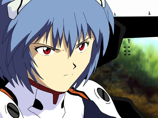 Anime picture 1600x1200 with neon genesis evangelion gainax ayanami rei close-up vector