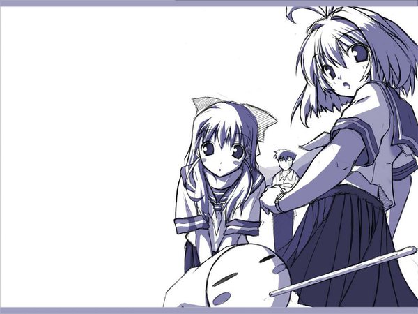 Anime picture 1024x768 with onegai twins white background tagme