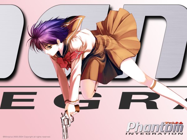 Anime picture 1280x960 with phantom of inferno nitroplus ein (phantom) girl serafuku gun pistol