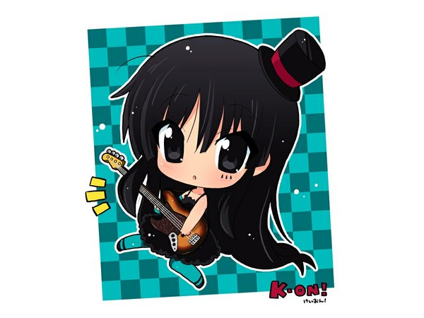 Anime picture 1024x768 with k-on! kyoto animation akiyama mio white background chibi