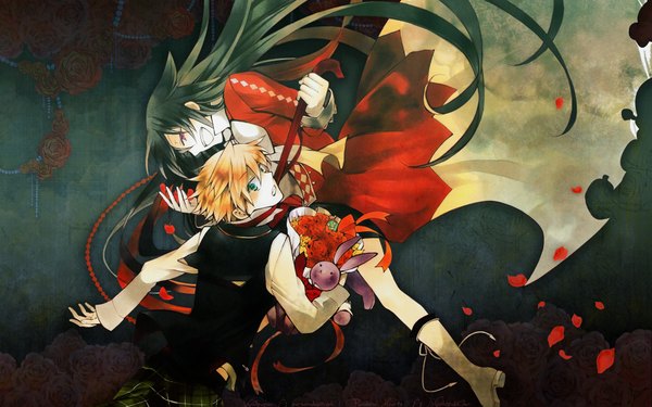 Anime picture 1920x1200 with pandora hearts xebec alice (pandora hearts) highres wide image rose (roses) toy bouquet bunny