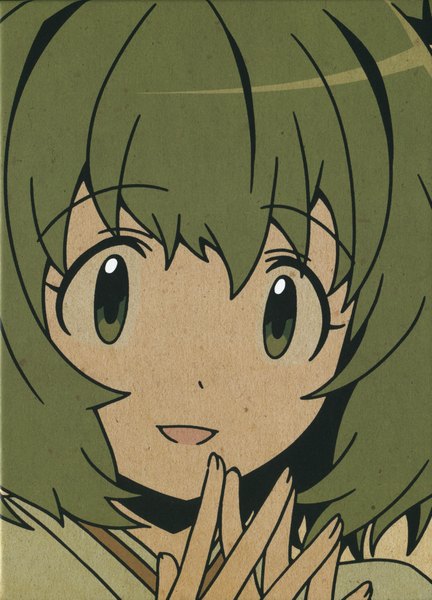 Anime picture 3258x4521 with log horizon minori (log horizon) single long hair tall image fringe highres open mouth smile green eyes absurdres green hair official art close-up girl
