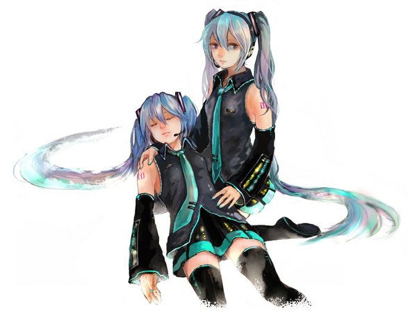 Anime picture 1024x768 with vocaloid hatsune miku white background girl enamel