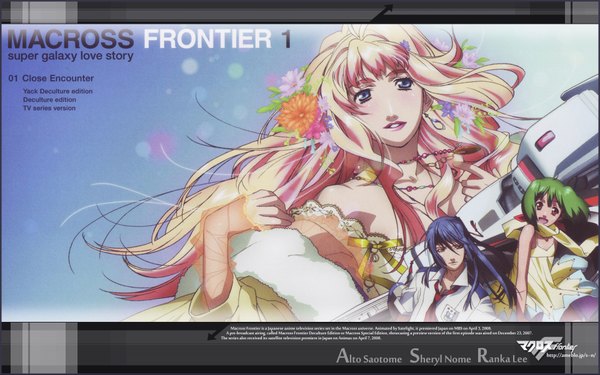 Anime picture 1920x1200 with macross macross frontier sheryl nome ranka lee saotome alto highres wide image
