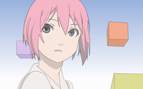 Anime picture 2560x1600 with shangri-la houjou kuniko highres short hair wide image pink hair girl