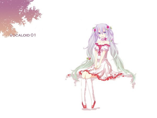Anime picture 1024x768 with vocaloid hatsune miku aruya (flosrota) white background girl