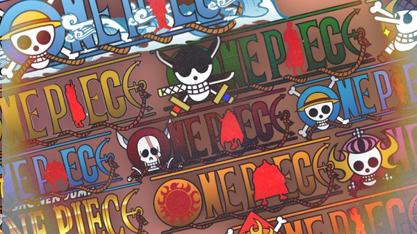 Anime picture 2560x1440 with one piece toei animation kiro (mieru) highres wide image wallpaper copyright name no people skull and crossbones emblem