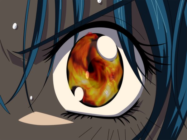 Anime picture 1600x1200 with full metal panic! gonzo chidori kaname close-up vector fire