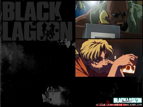 Anime picture 1024x768 with black lagoon madhouse dutch (black lagoon) benny (black lagoon) tagme