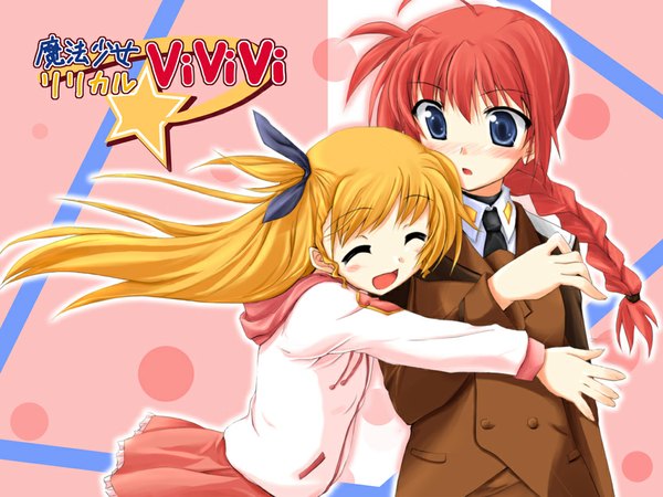 Anime picture 1024x768 with mahou shoujo lyrical nanoha mahou shoujo lyrical nanoha strikers takamachi vivio vita kusakami akira girl