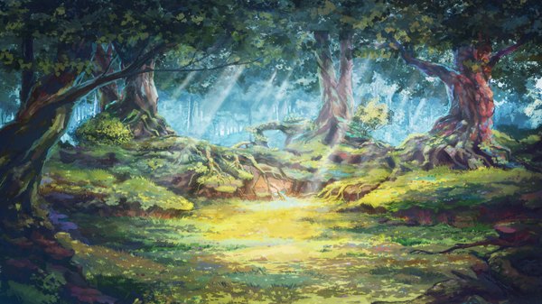 Anime picture 1920x1080 with everlasting summer original iichan eroge arsenixc highres wide image game cg wallpaper no people landscape scenic plant (plants) tree (trees) grass forest