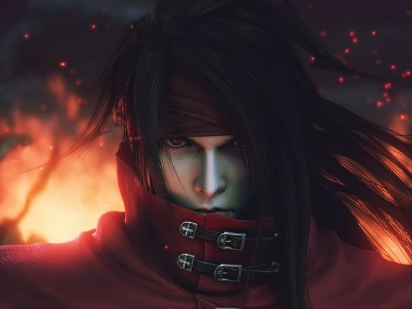 Anime picture 1024x768 with final fantasy vii advent children final fantasy final fantasy vii square enix vincent valentine fire