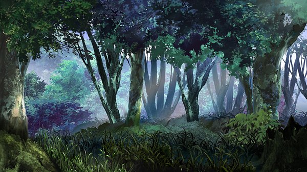 Anime picture 1024x576 with jesus 13th wide image game cg no people landscape nature plant (plants) tree (trees) grass forest bushes