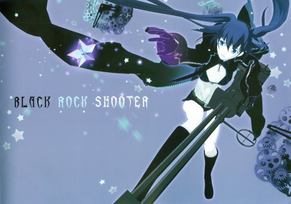 Аниме картинка 3005x2113 с стрелок с чёрной скалы black rock shooter (character) 119 высокое разрешение два хвостика девушка