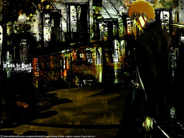 Anime picture 1280x960 with bleach studio pierrot kurosaki ichigo short hair orange hair night boy