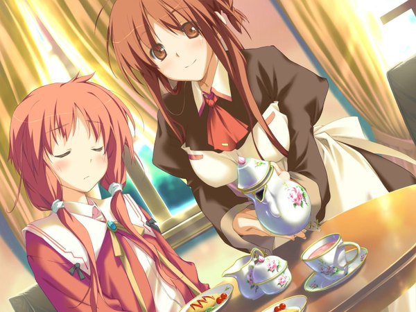 Anime picture 1600x1200 with happy margaret amagahara inaho sakura mao kokonoka game cg