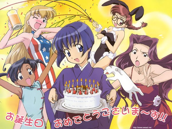 Anime picture 1280x960 with ai yori aoshi j.c. staff sakuraba aoi minazuki chika minazuki taeko tina foster kagurazaki miyabi happy birthday party