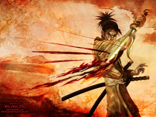 Anime picture 1280x960 with blade of the immortal samura hiroaki tagme