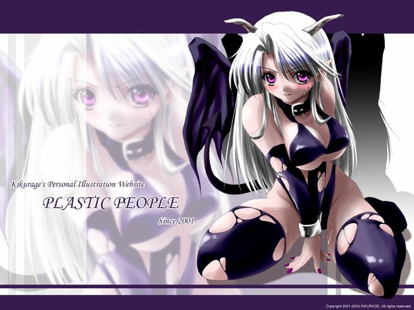 Anime picture 1024x768 with kikurage (plastic people) wallpaper zoom layer demon wings