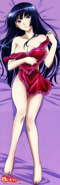 Anime picture 2306x6996 with kampfer sangou shizuku long hair tall image highres blue eyes light erotic blue hair dakimakura (medium) naked apron girl
