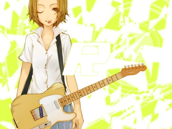 Anime picture 1600x1200 with k-on! kyoto animation tainaka ritsu guitar tagme