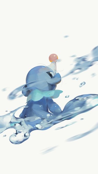 Anime picture 1080x1920 with pokemon pokemon sm nintendo popplio a-shacho single tall image looking at viewer simple background white background full body from behind no people gen 7 pokemon water pokemon (creature)