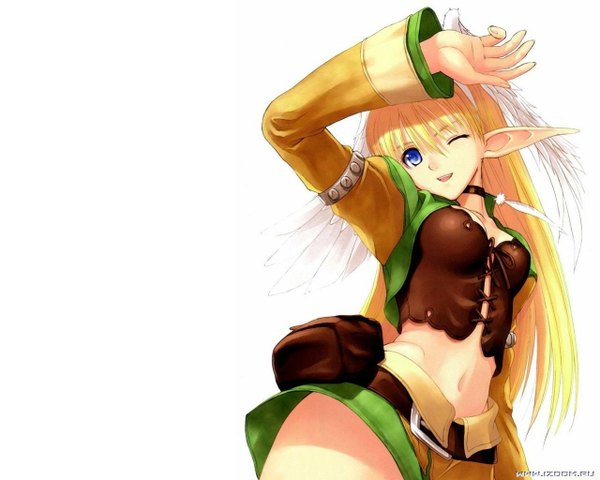 Anime picture 1280x1024 with shining (series) shining tears shining wind elwing tony taka white background girl