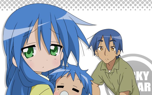 Anime picture 1920x1200 with lucky star kyoto animation izumi konata izumi soujirou highres wide image girl